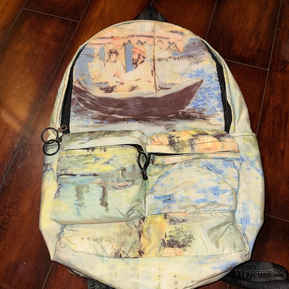 Off-White Multicolor Artistic Backpack - image 1